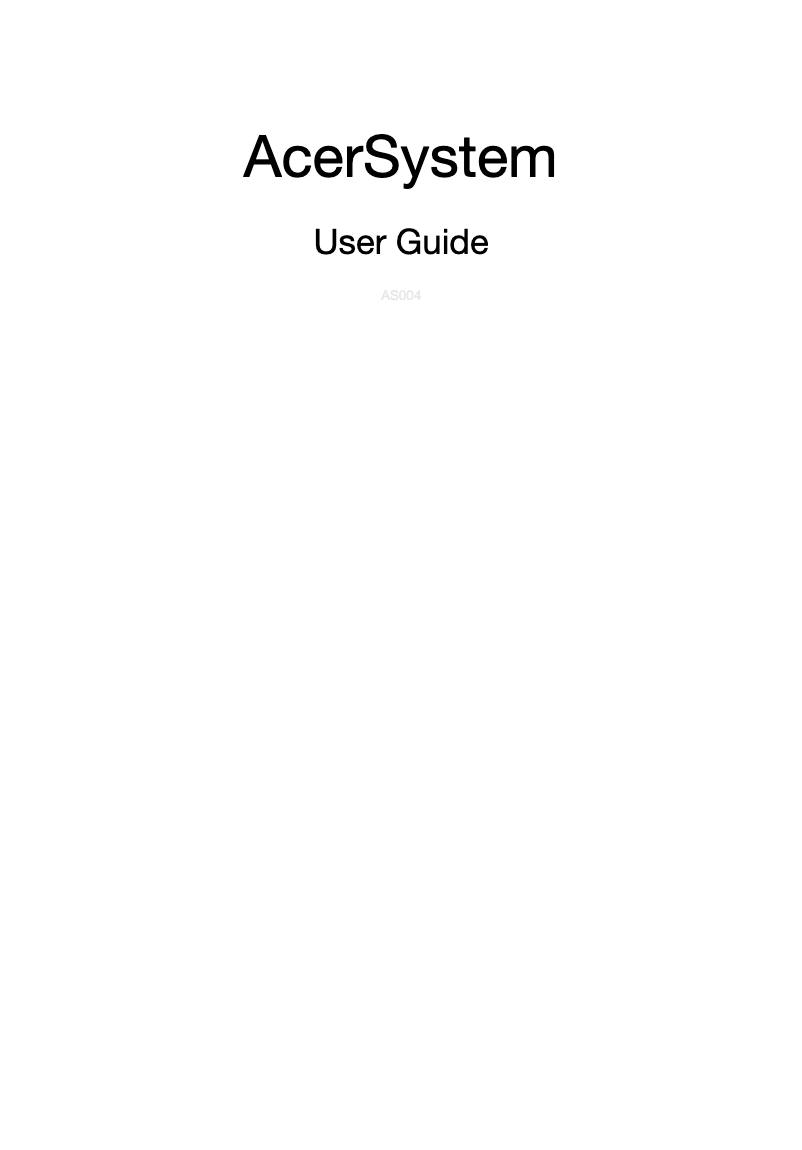 Page n°1 - Manuel utilisateur Acer Veriton 4 M4630G