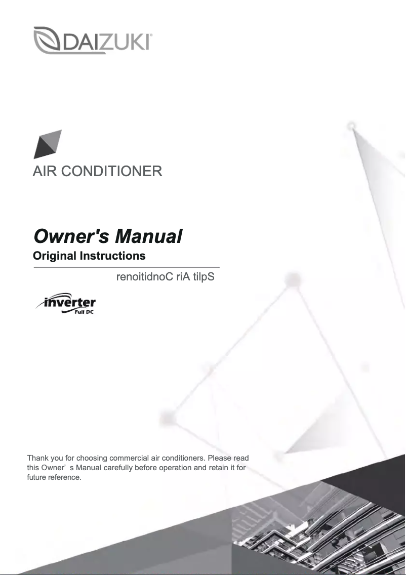 Image de la première page du manuel de l'appareil DX30X426G-18