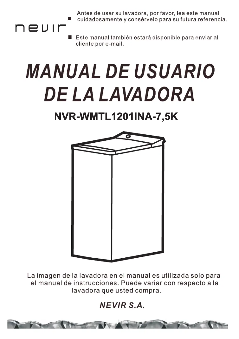 Page n°1 - Manuel utilisateur Nevir NVR-WMTL1201INA-7,5K