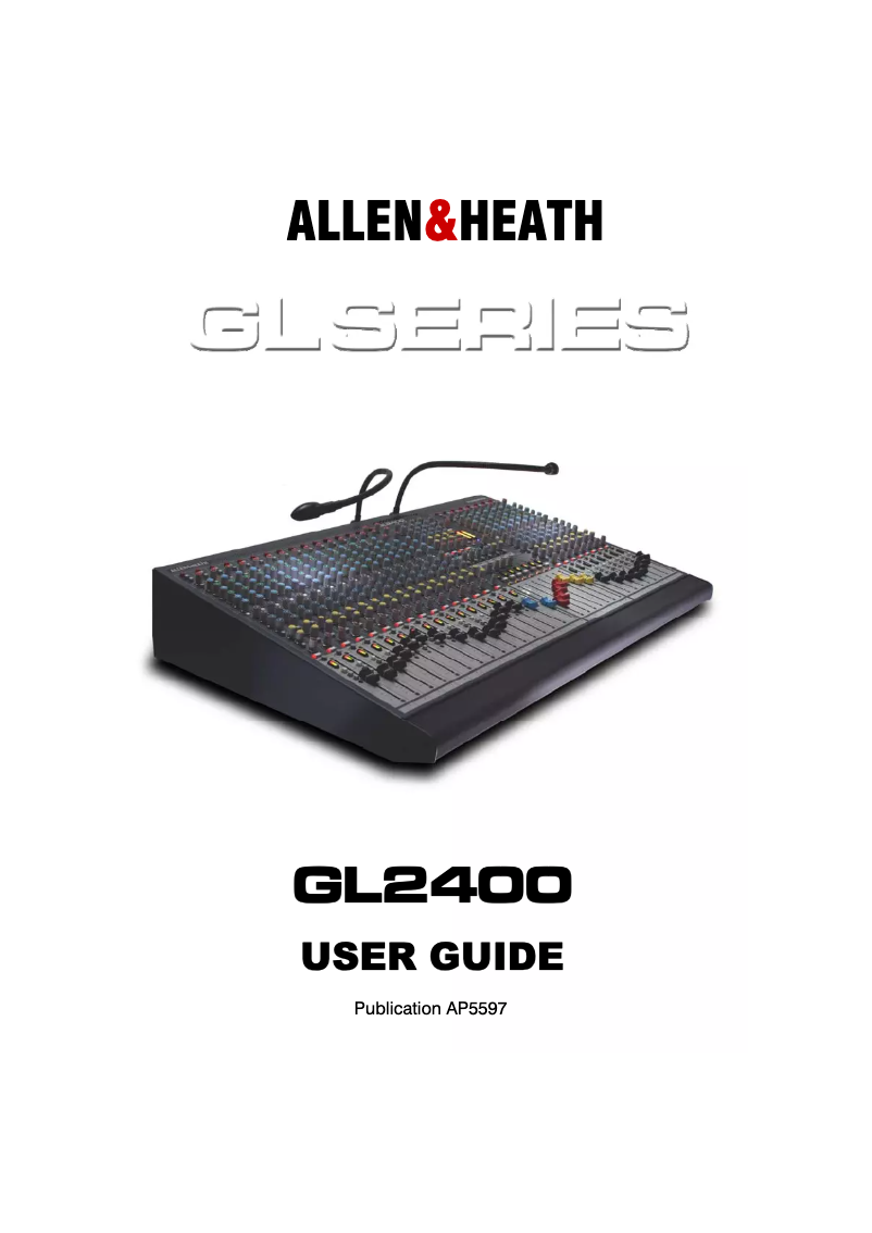 Page n°1 - Manuel utilisateur Allen & Heath GL2400-40