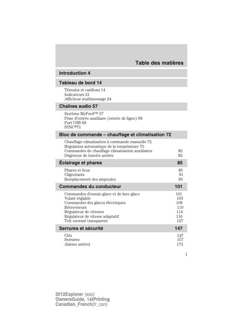 Image de la première page du manuel de l'appareil Explorer (2012)