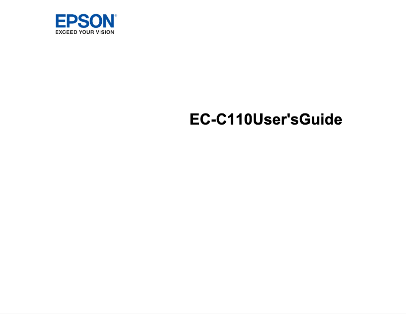 Image de la première page du manuel de l'appareil WorkForce EC-C110