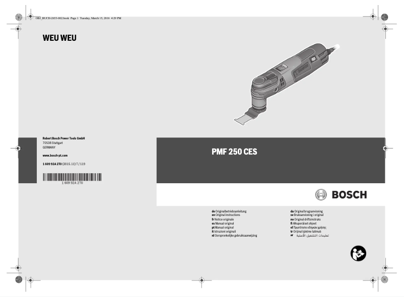 Page n°1 - Manuel utilisateur Bosch PMF 250 CES Set