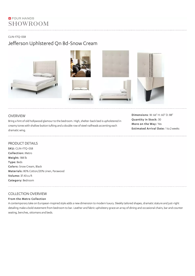 Page 1 de la notice Manuel utilisateur Four Hands CLIN-F7Q-058