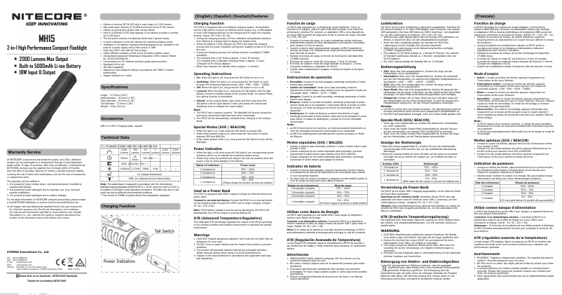 Image de la première page du manuel de l'appareil MH15