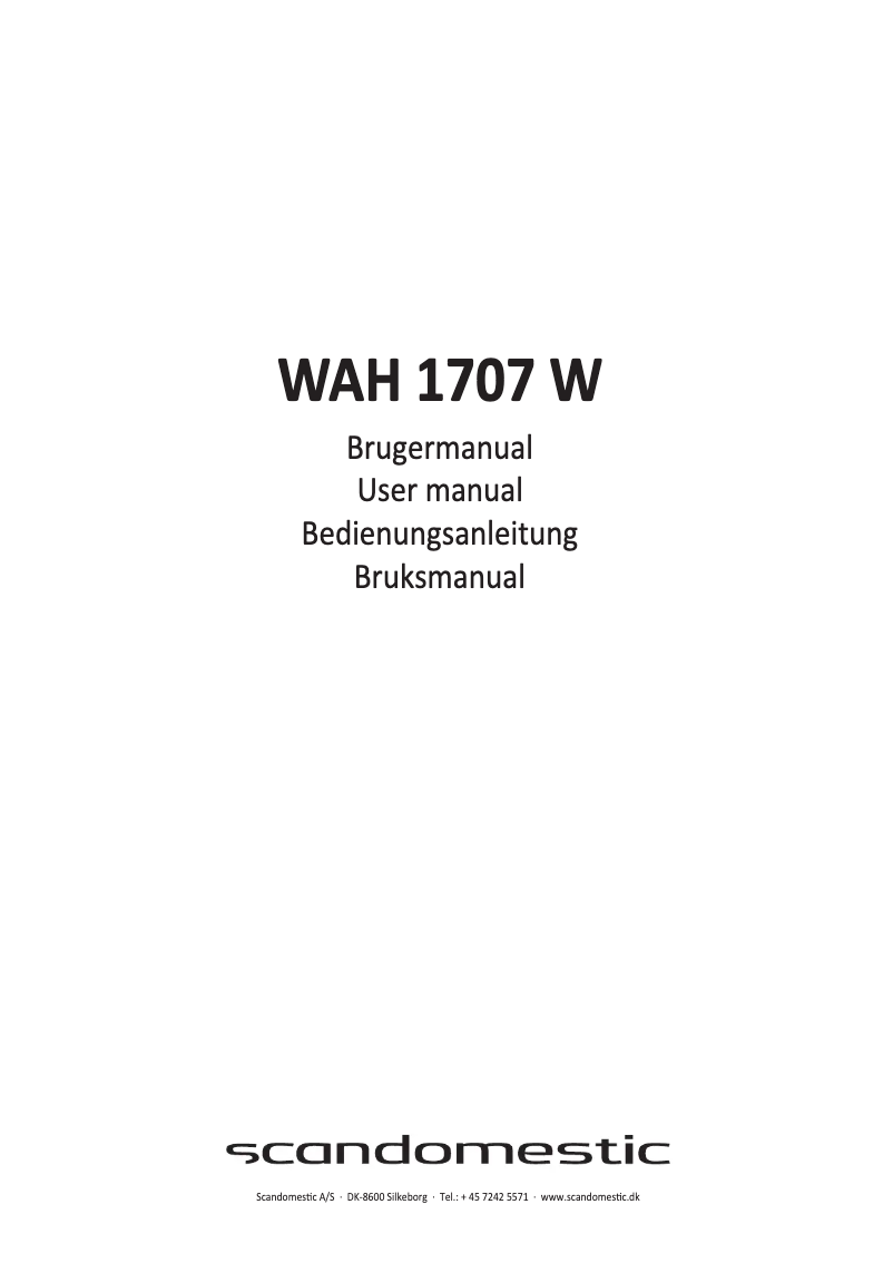Page n°1 - Manuel utilisateur Scandomestic WAH 1707 W