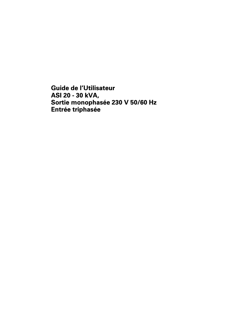 Page n°1 - Manuel utilisateur Eaton Powerware 9155-30-N-20-4x9Ah-MBS