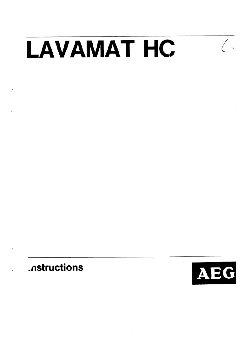 Imagen de la primera página del manual del dispositivo Lavamat HC