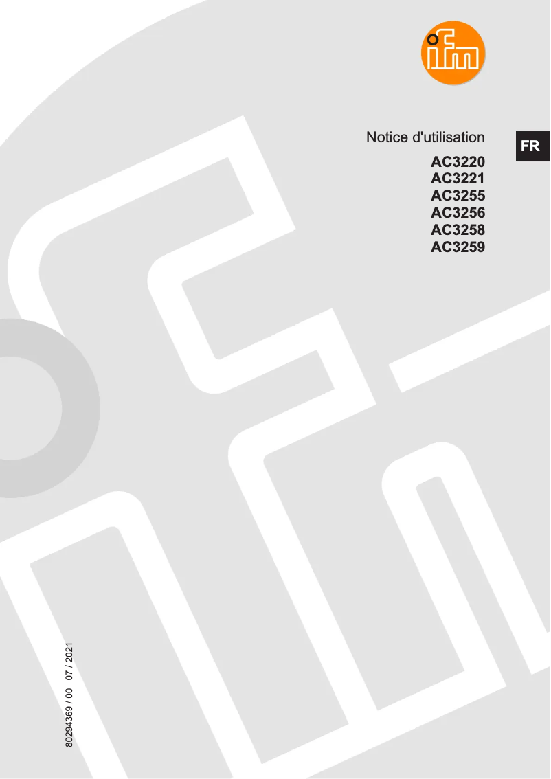 Page n°1 - Manuel utilisateur IFM AC3220