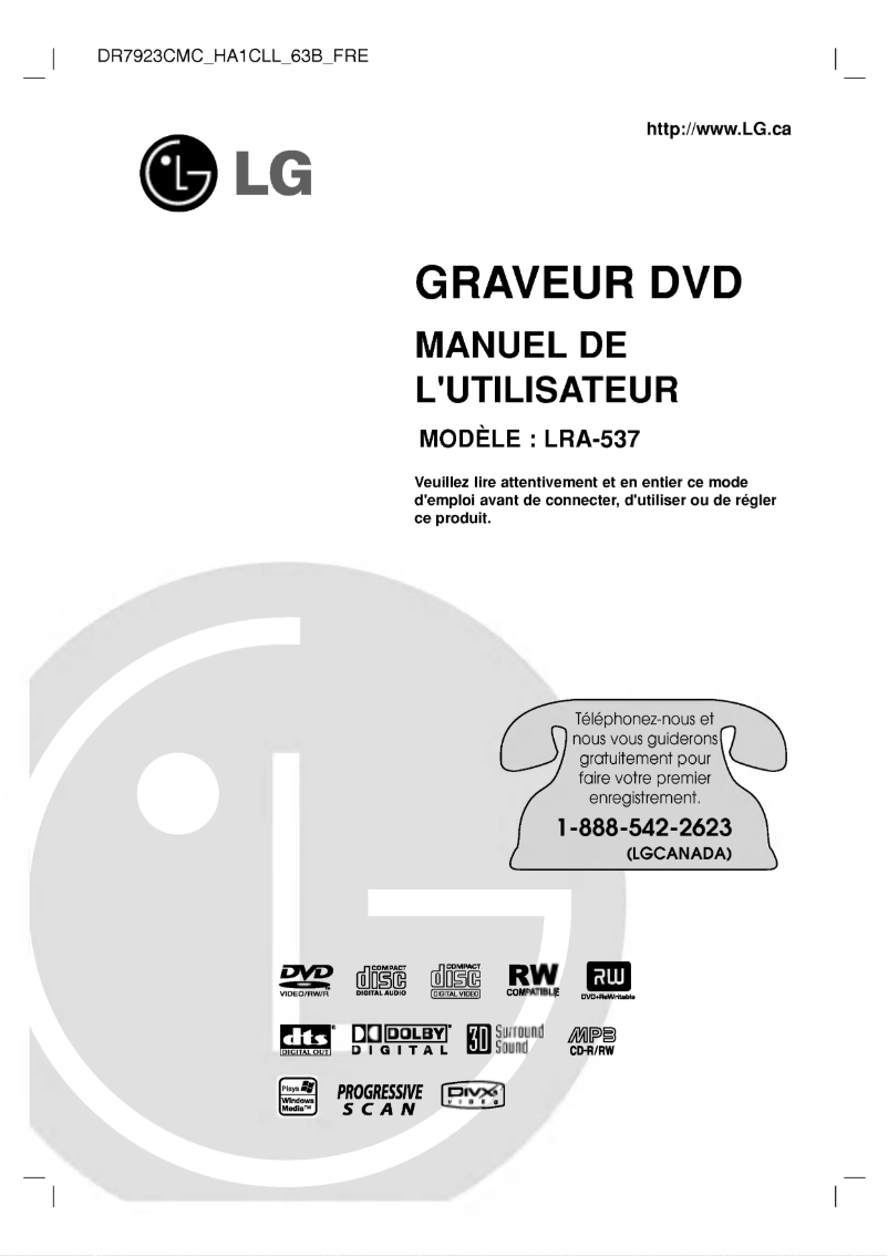 Image de la première page du manuel de l'appareil LRA-537
