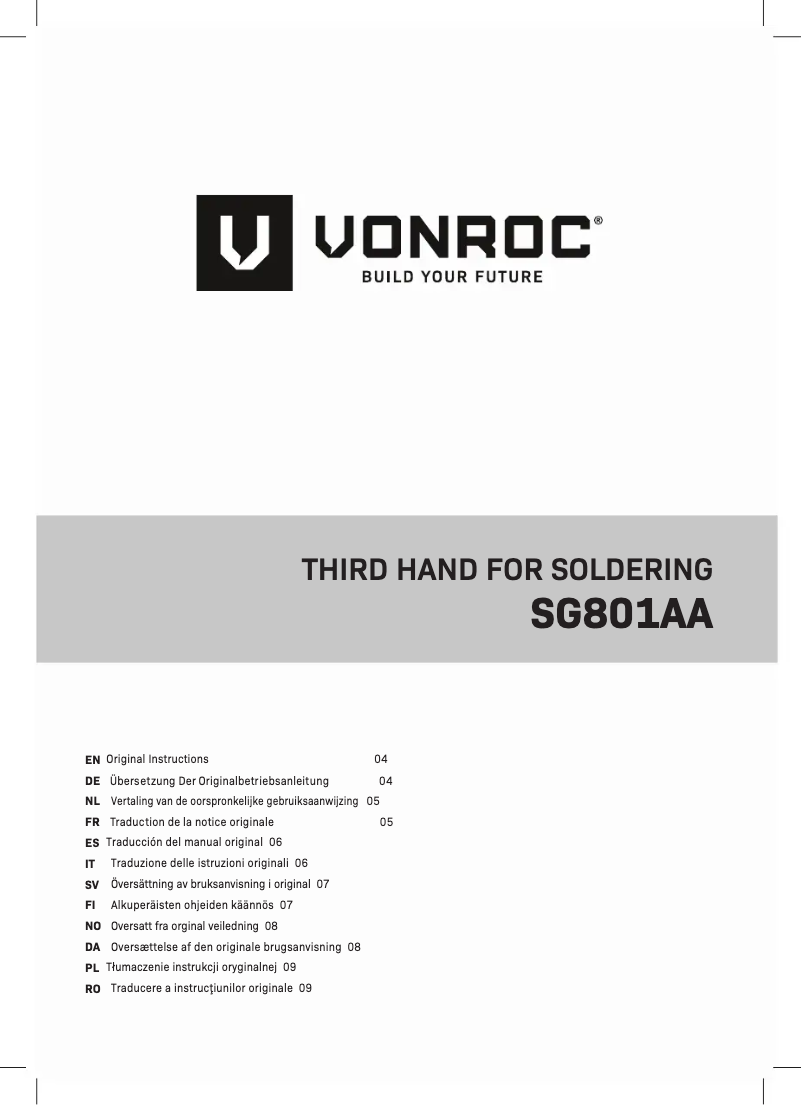 Página 1 del manual Manual de usuario Vonroc SG801AA