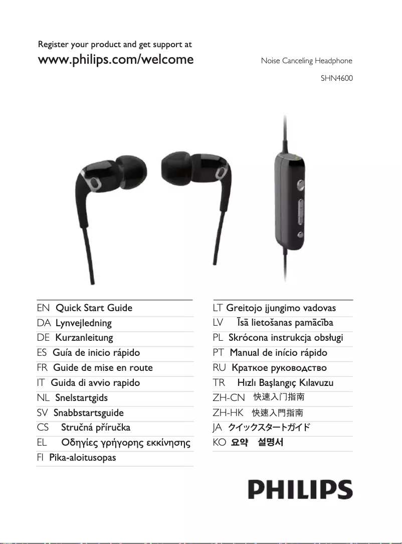 Page 1 de la notice Manuel utilisateur Philips SHN4600