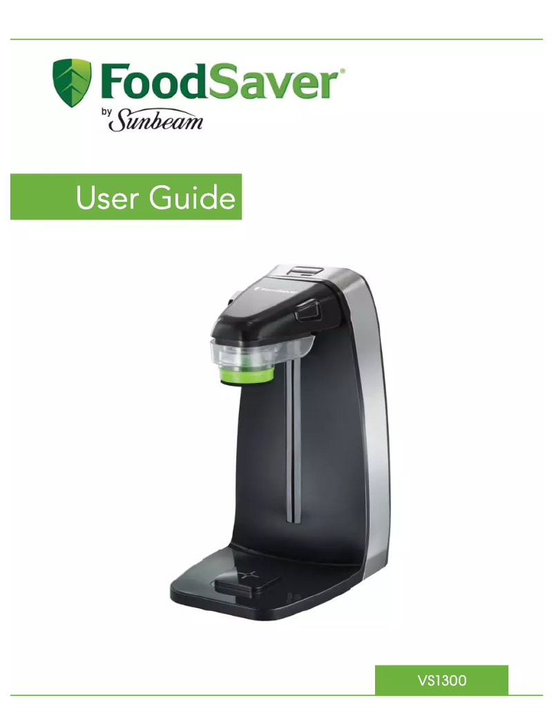 Page n°1 - Manuel utilisateur FoodSaver VS1300