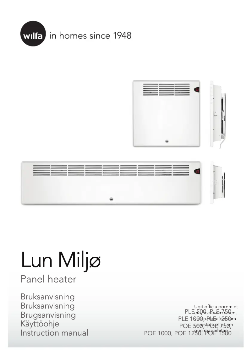 Image de la première page du manuel de l'appareil Lun Miljø POE-1500