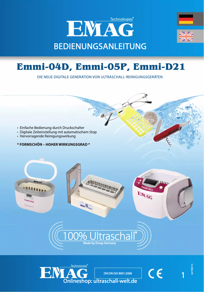 Page 1 de la notice Manuel utilisateur EMAG Emmi-D21