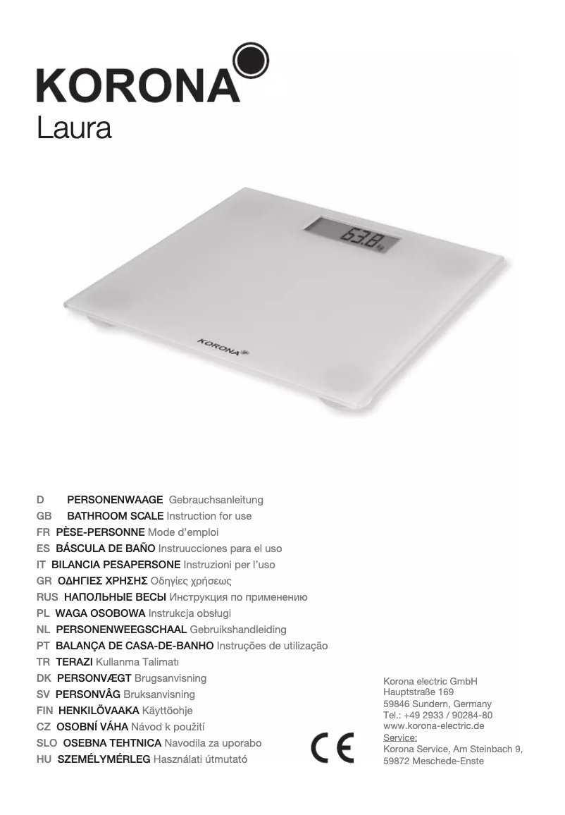 Image de la première page du manuel de l'appareil Laura