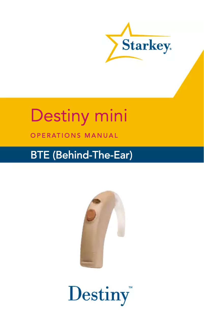 Image de la première page du manuel de l'appareil Destiny BTE mini