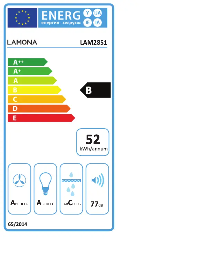 Page n°1 - Label énergétique Lamona LAM2851