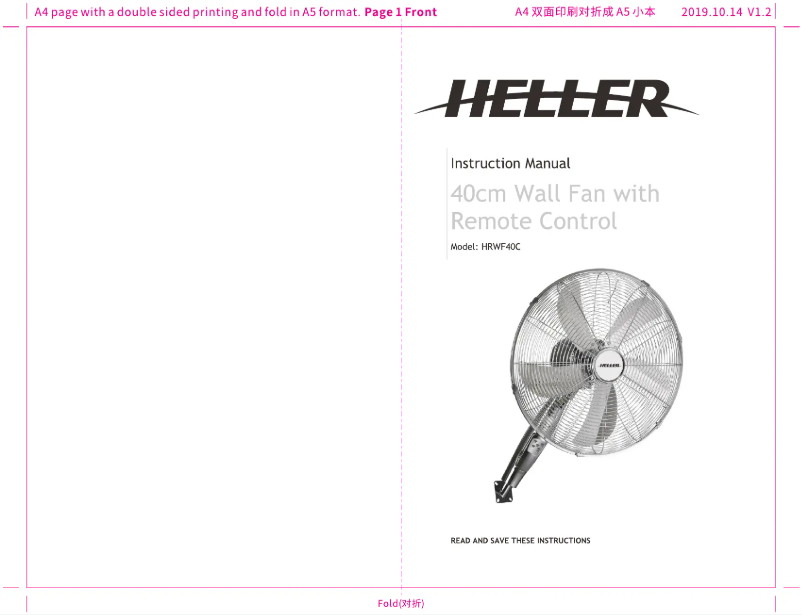 Page n°1 - Manuel utilisateur Heller HRWF40C