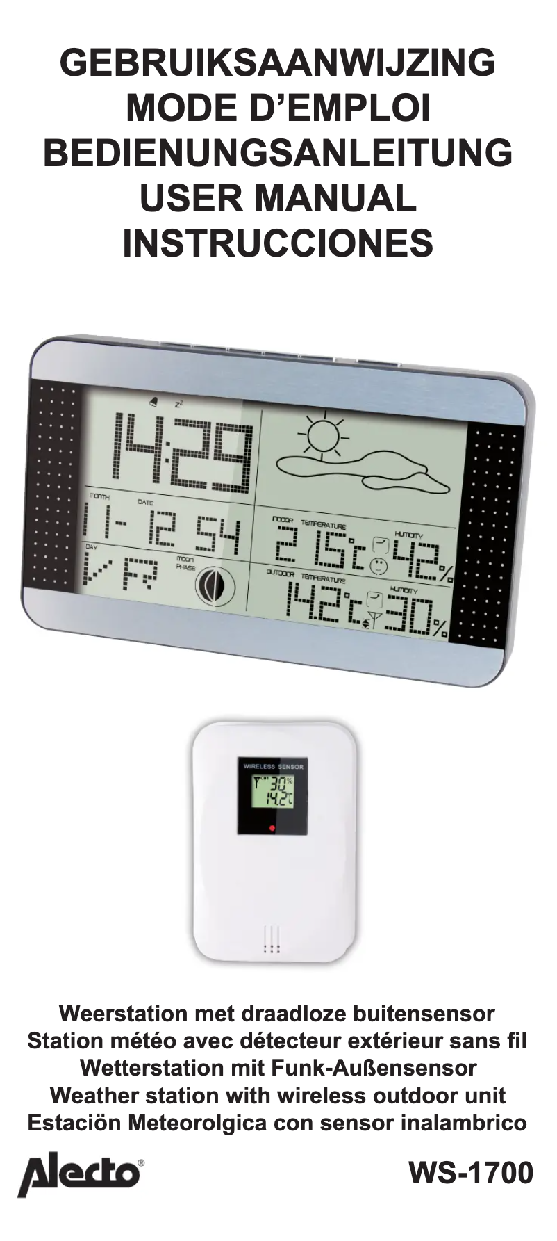 Page 1 de la notice Manuel utilisateur Alecto WS-1700