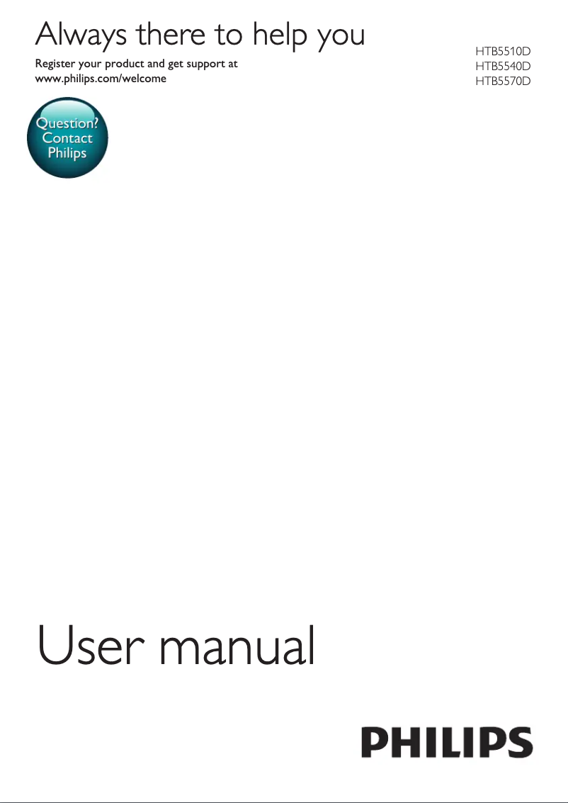 Page 1 de la notice Manuel utilisateur Philips HTB5510