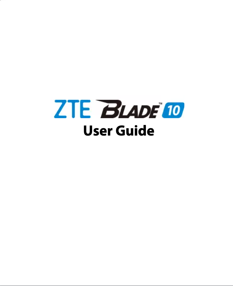 Page 1 de la notice Manuel utilisateur ZTE Blade 10