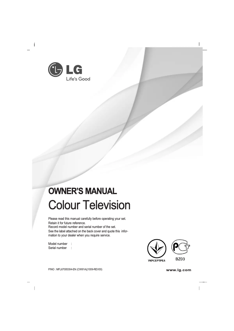 Page 1 de la notice Manuel utilisateur LG 29FS6RG