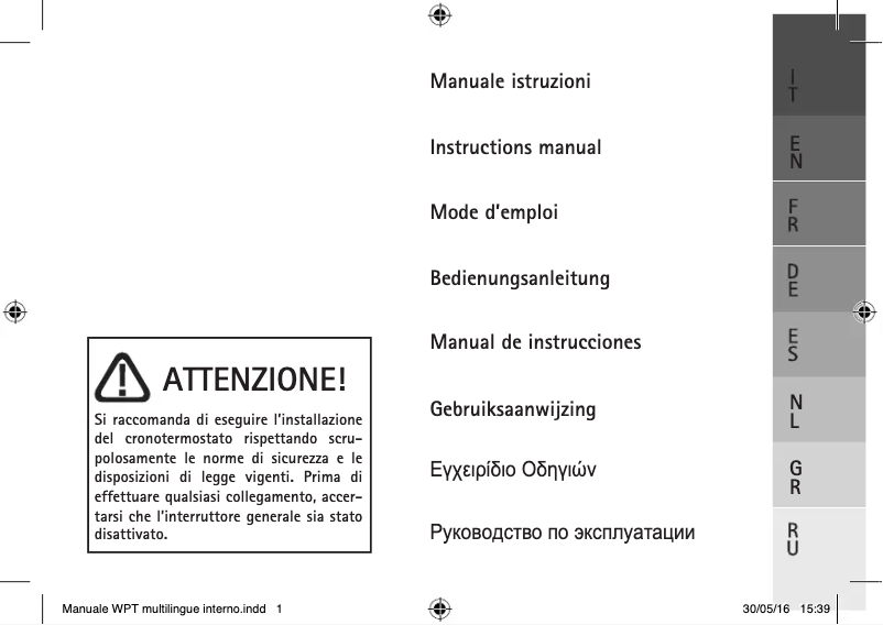 Page 1 de la notice Manuel utilisateur IMIT Techno WPTT H 578139