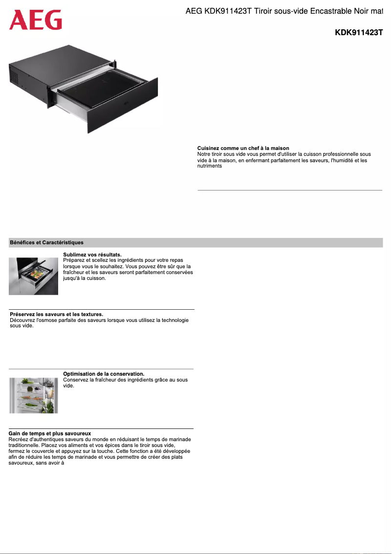Image de la première page du manuel de l'appareil KDK911423T
