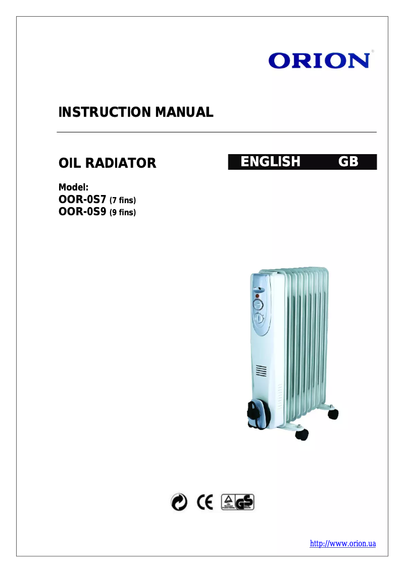 Page 1 de la notice Manuel utilisateur Orion OOR-0S9