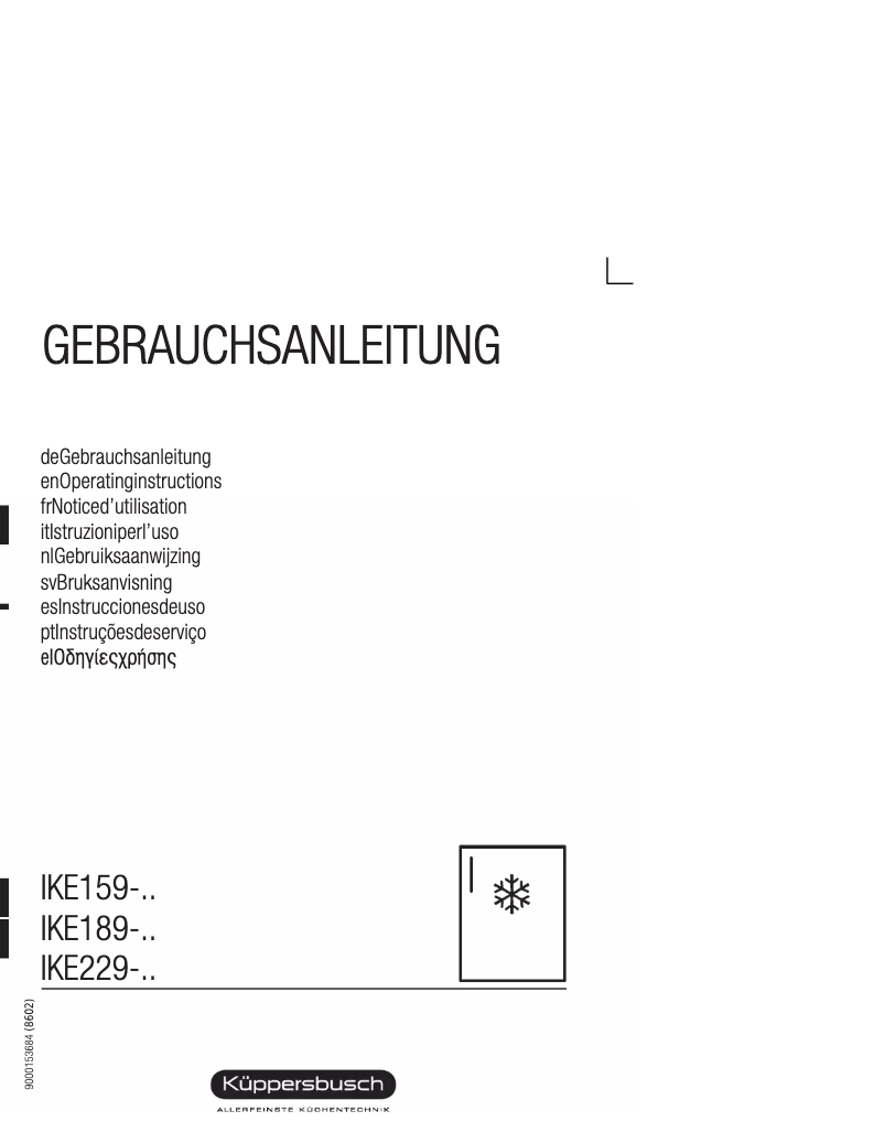 Page 1 of the manual User Manual Küppersbusch IKE 159
