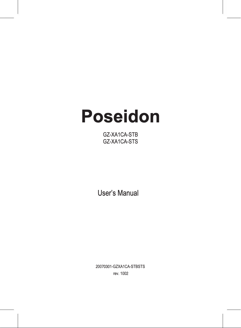 Image de la première page du manuel de l'appareil Poseidon
