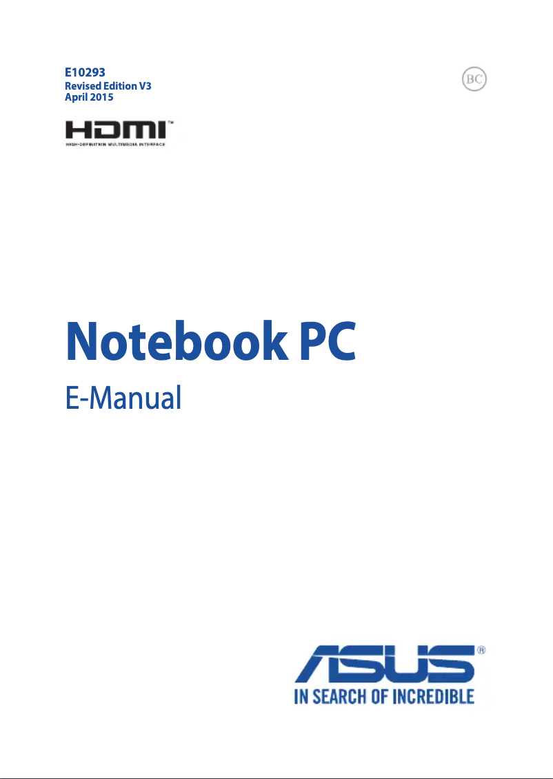 Page n°1 - Manuel utilisateur Asus X554UJ