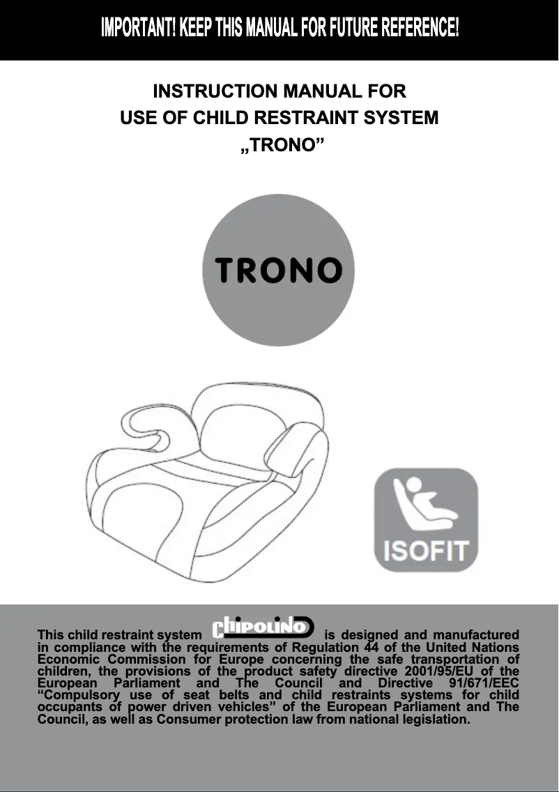 Page 1 de la notice Manuel utilisateur Chipolino Trono