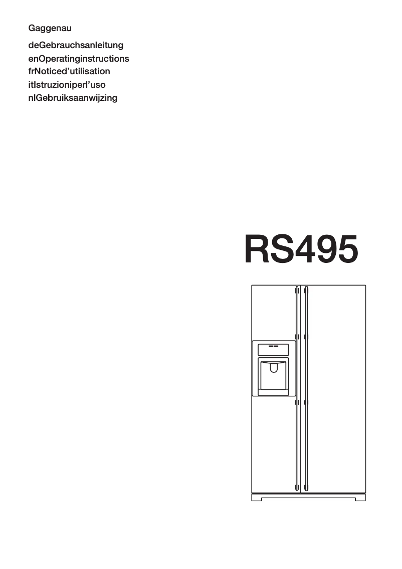 Page 1 de la notice Manuel utilisateur Gaggenau RS 495 300