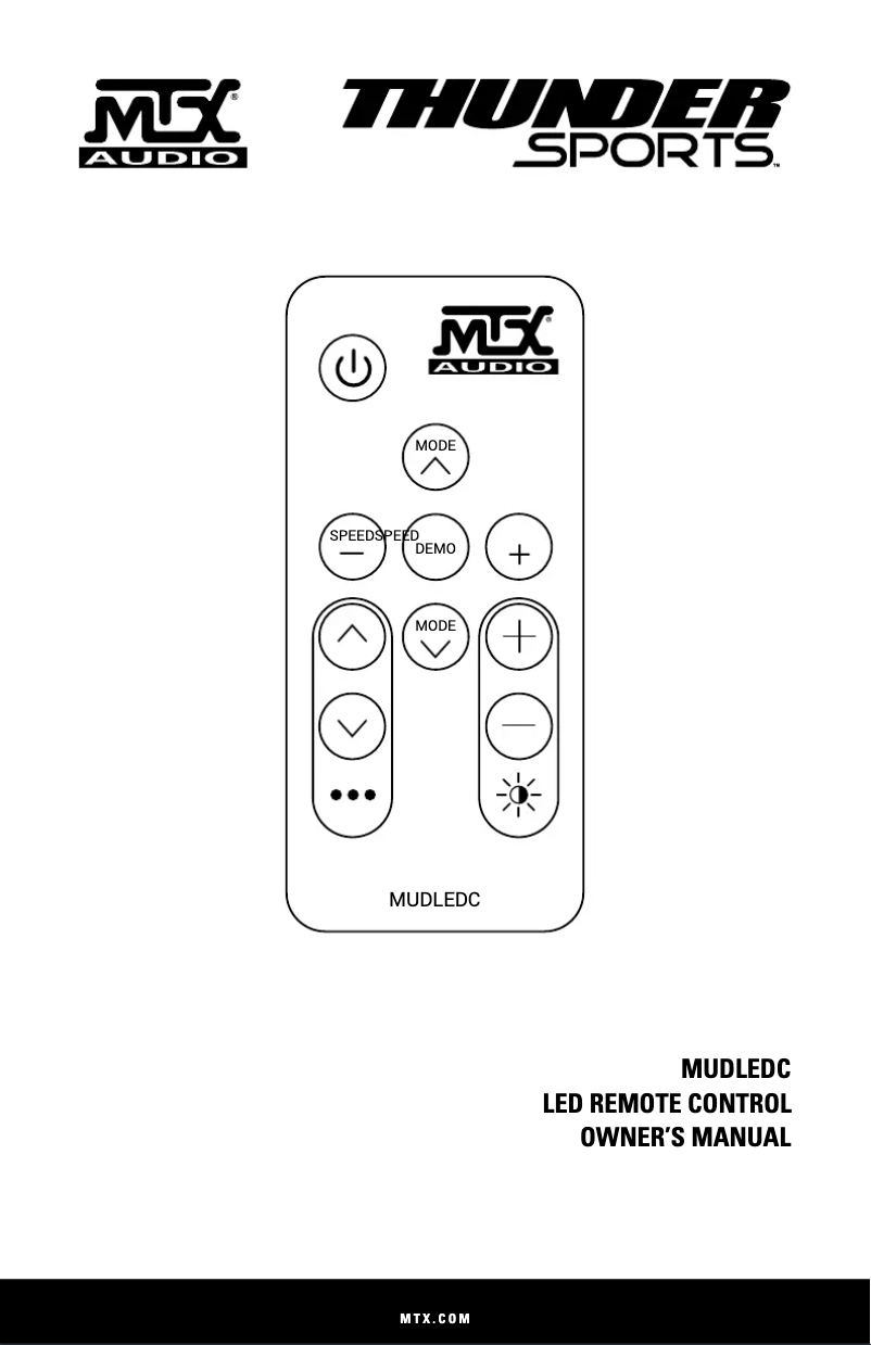 Page n°1 - Manuel utilisateur MTX Audio MUDLEDC