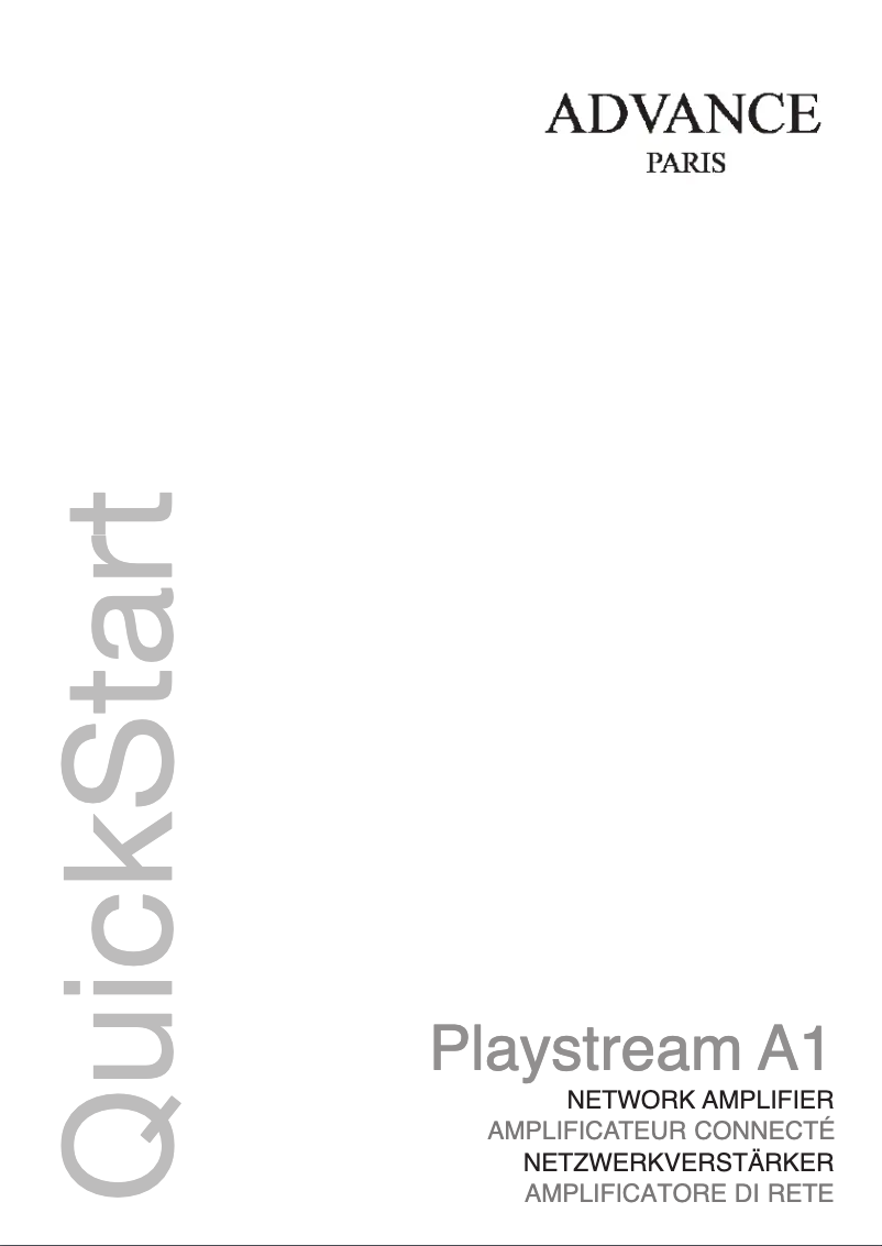 Page 1 de la notice Manuel utilisateur Advance PlayStream A1