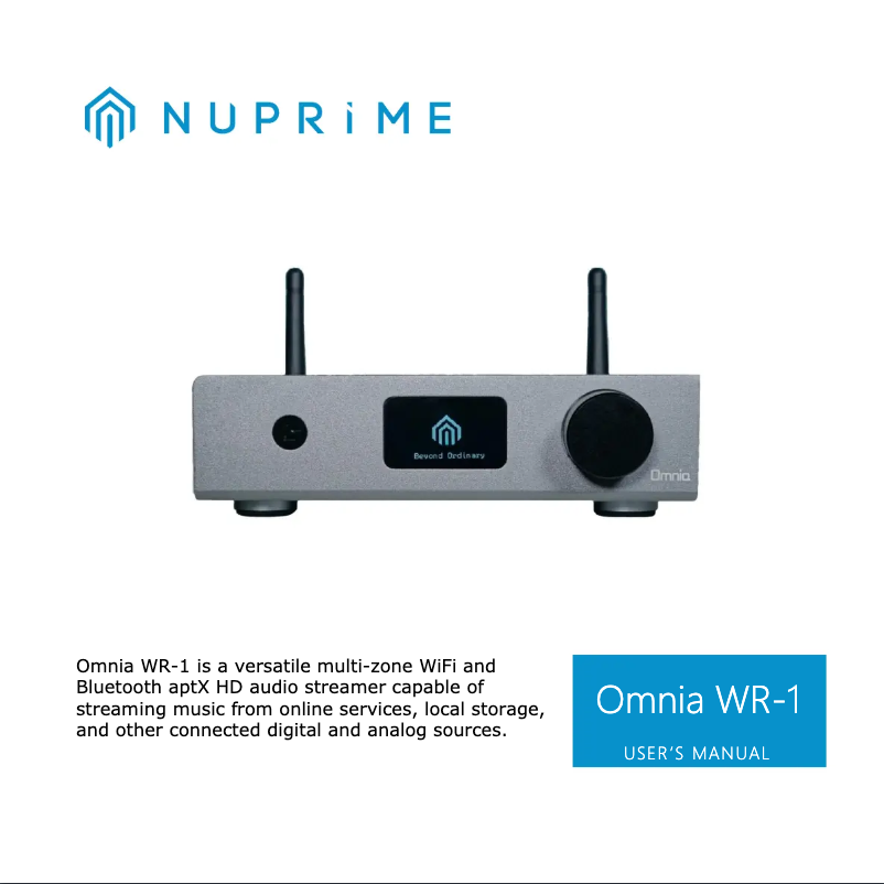 Page 1 de la notice Manuel utilisateur NuPrime Omnia WR-1