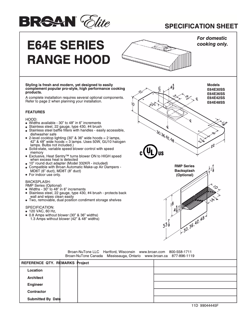 Image de la première page du manuel de l'appareil E64E30SS