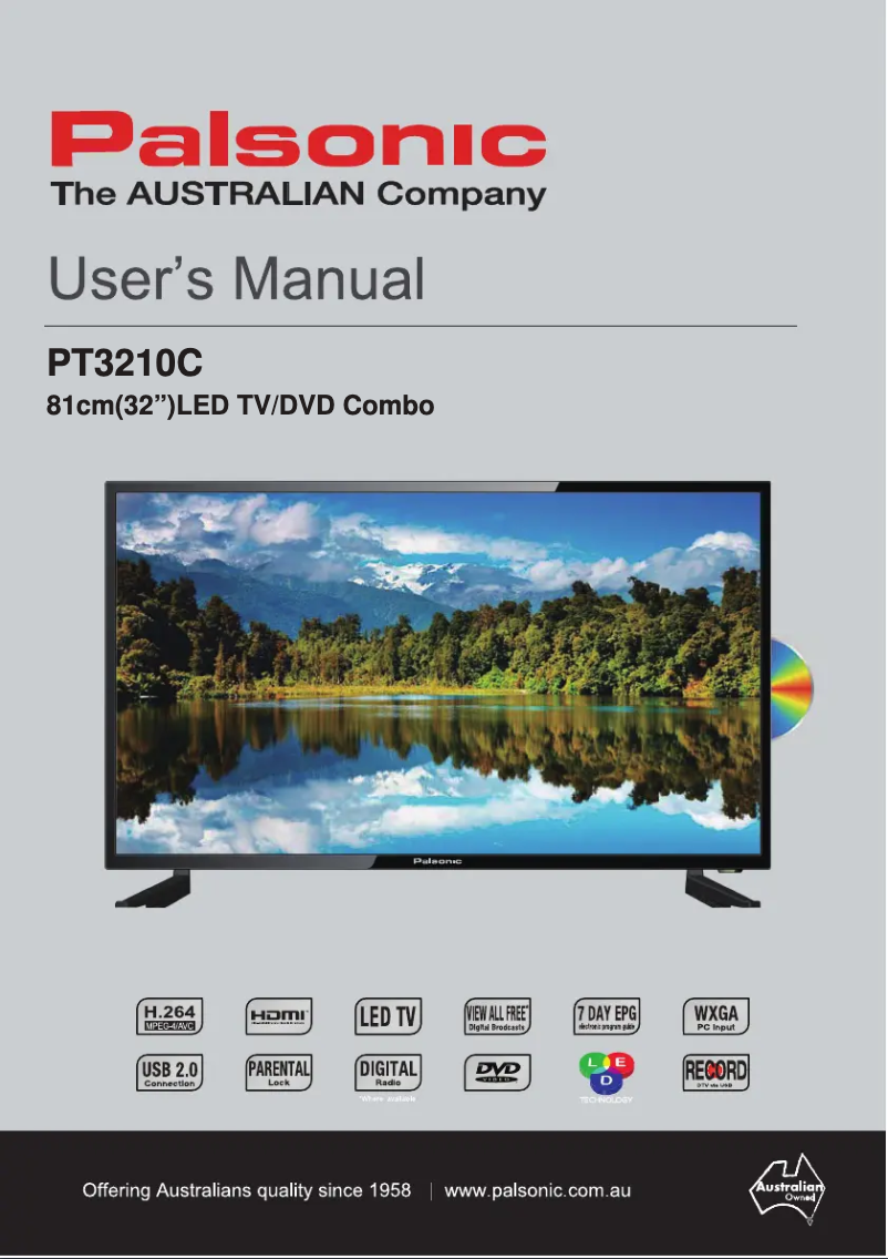Page 1 de la notice Manuel utilisateur Palsonic PT3210C