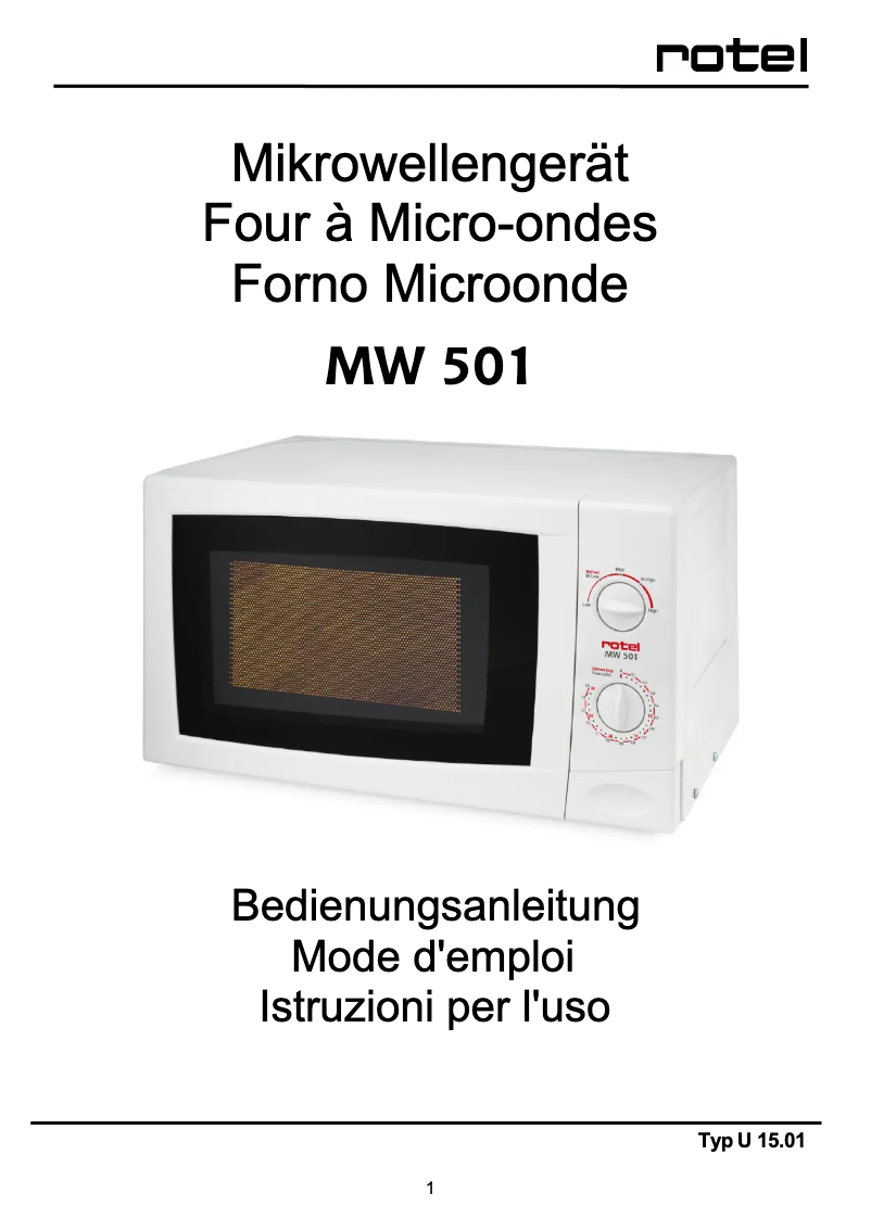 Image de la première page du manuel de l'appareil MW 501