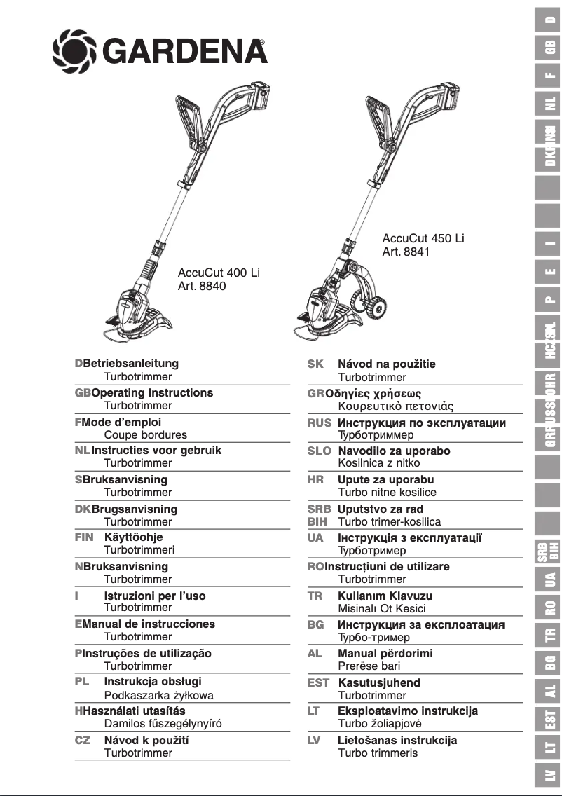 Imagen de la primera página del manual del dispositivo AccuCut 400 Li
