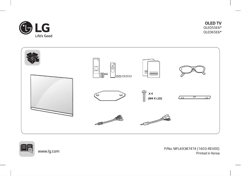 Page 1 de la notice Manuel utilisateur LG OLED55E6Y
