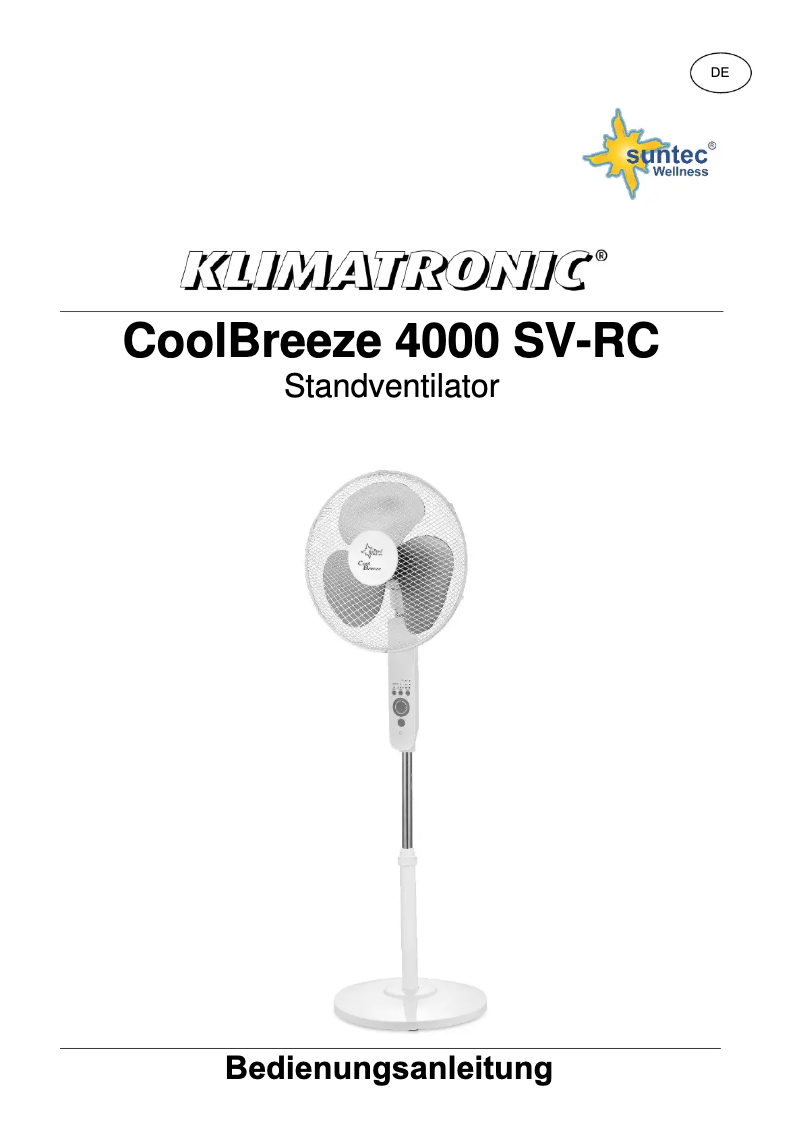 Image de la première page du manuel de l'appareil CoolBreeze 4000 SV-RC