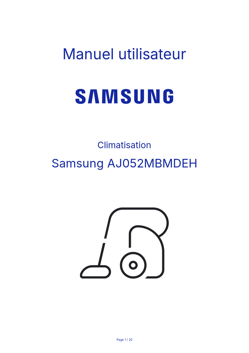 Page n°1 - Manuel utilisateur Samsung AJ052MBMDEH