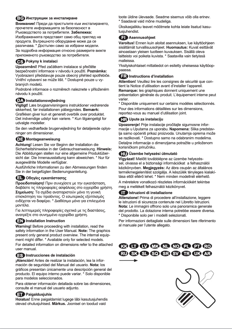 Page n°1 - Guide d'installation Electrolux LUC4NE23W