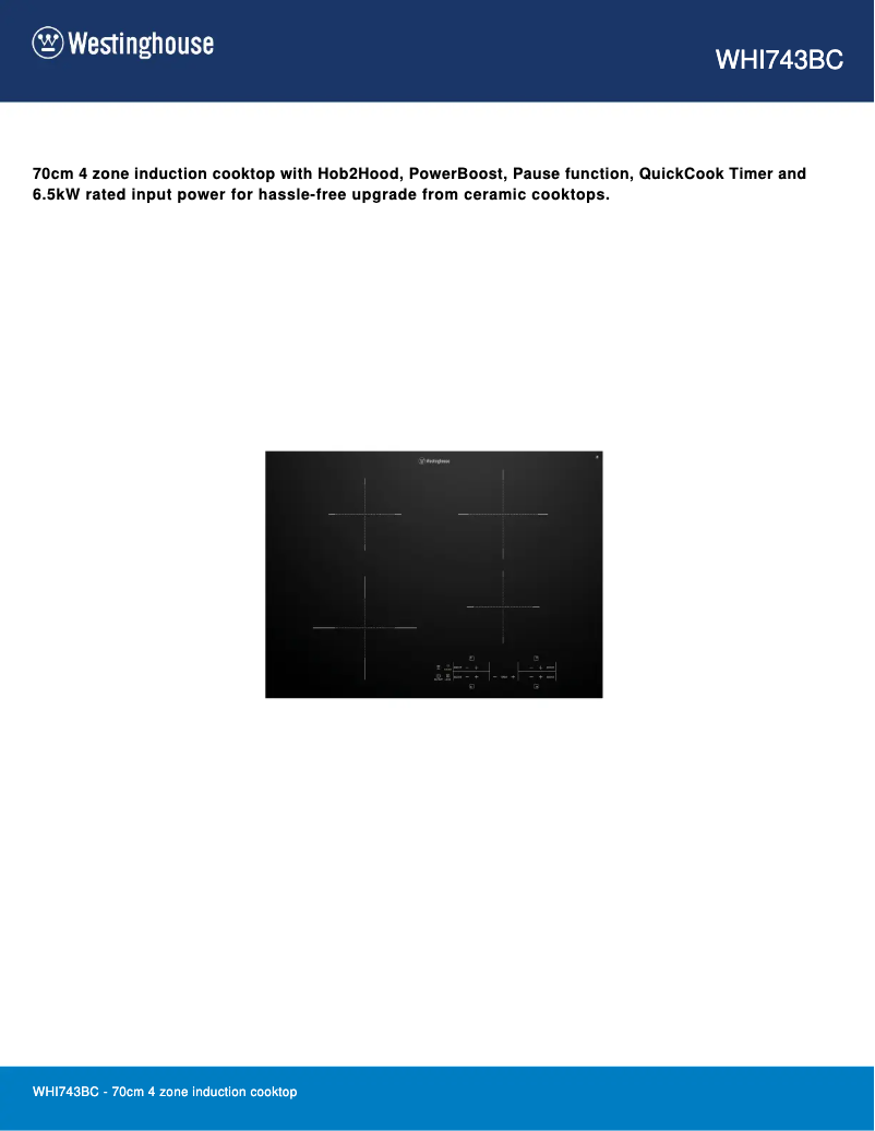 Image de la première page du manuel de l'appareil WHI743BC