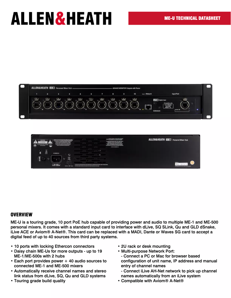 Image de la première page du manuel de l'appareil ME-U