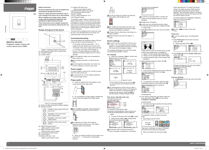 Image de la première page du manuel de l'appareil REN233X