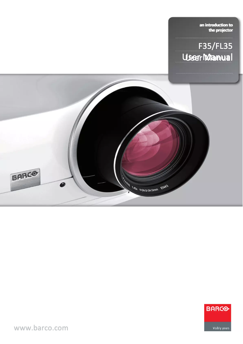 Page 1 de la notice Manuel utilisateur Barco F35
